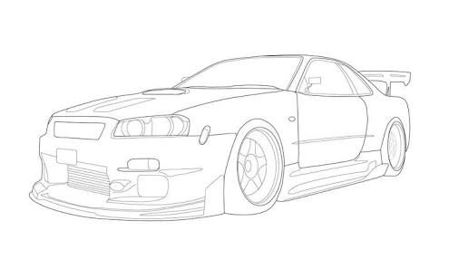 495x297 Draw Car How To Draw Nissan, Easy Drawing Tutorial