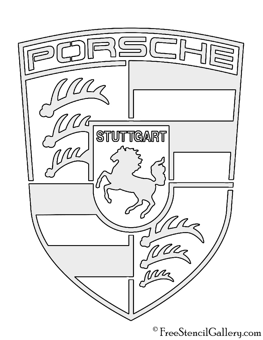 850x1100 Porsche Logo Stencil Free Stencil Gallery
