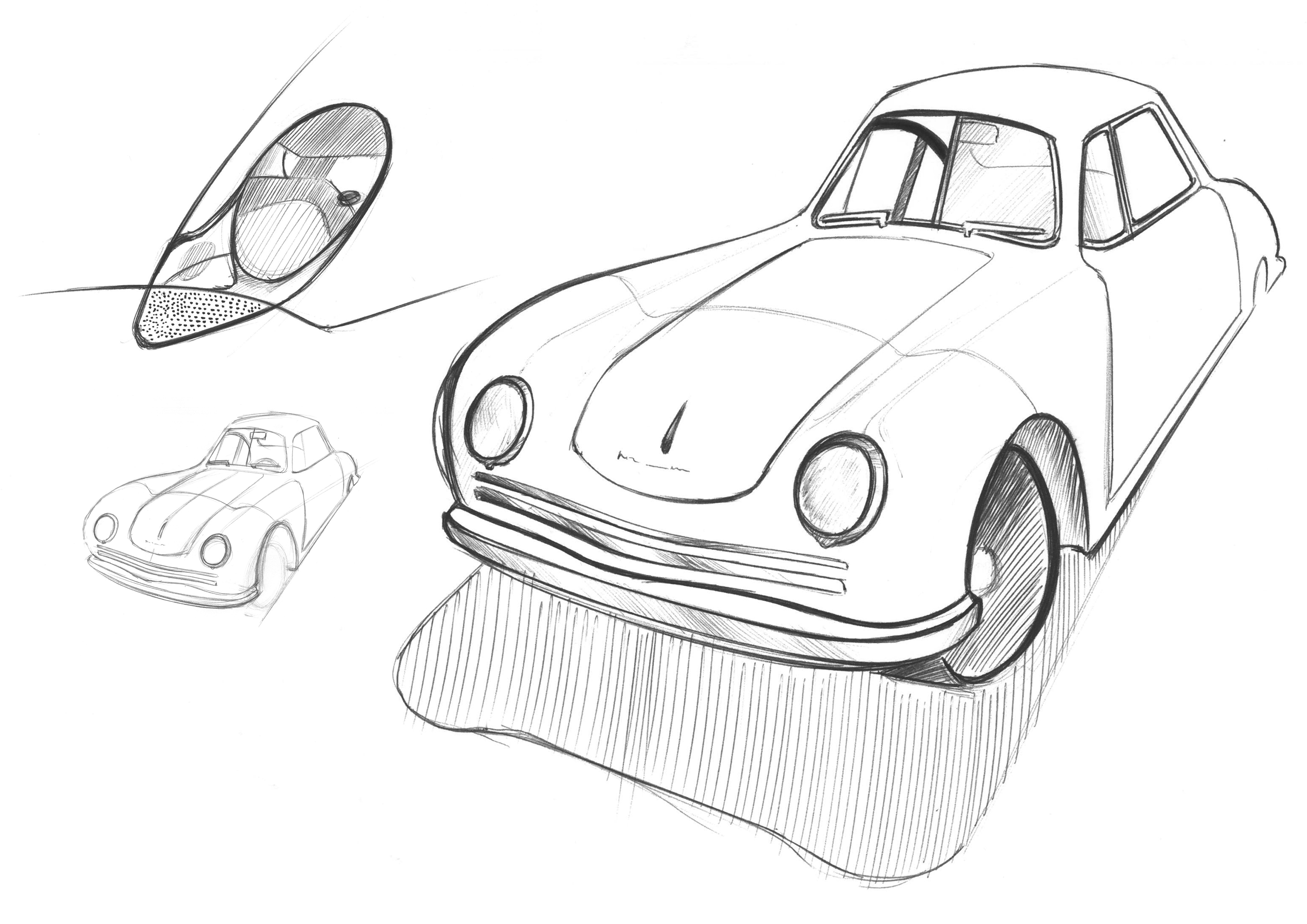 3507x2480 Porsche Study In Ball Point Pen My Doodles