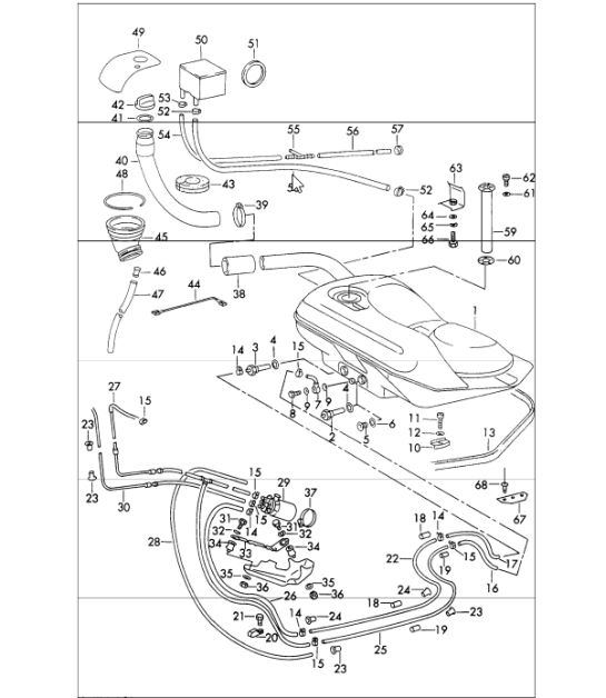 545x628 Fuel Tank Installation Kit Porsche 911, 2.0 2.7, 1063 0773