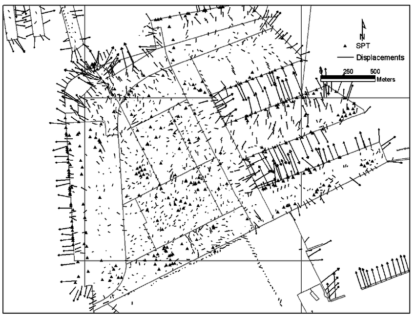 850x657 Displacement Vector And Borehole Location In Port Island (Data
