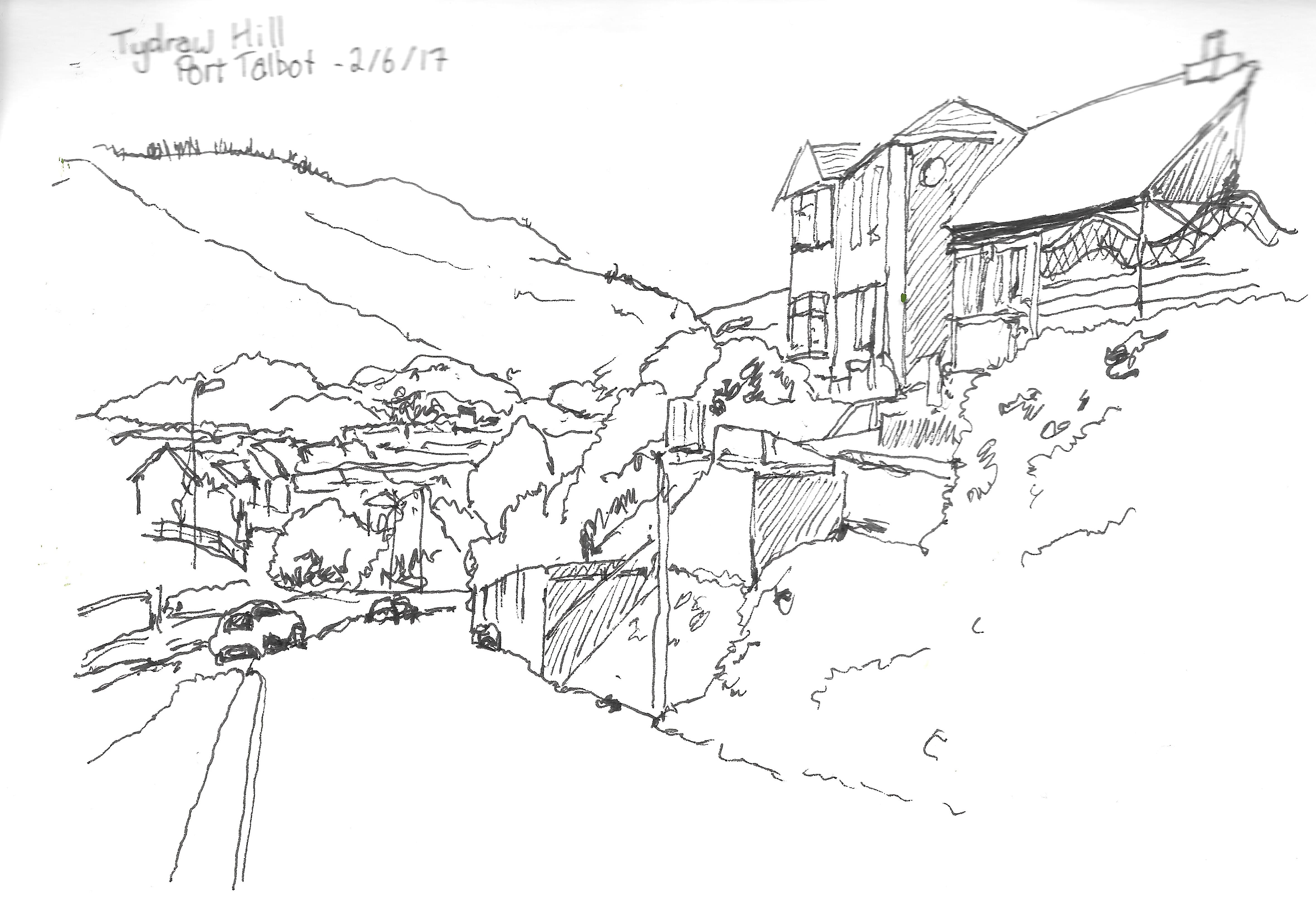 4722x3270 Tydraw Hill Port Talbot Urban Sketches And Daily Sketches