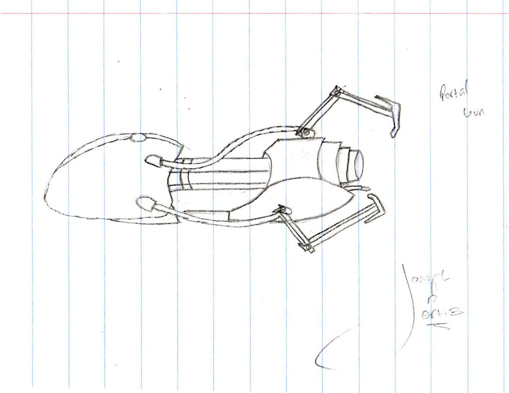 1017x786 Portal Gun Sketch By Theamorywarssoldier9