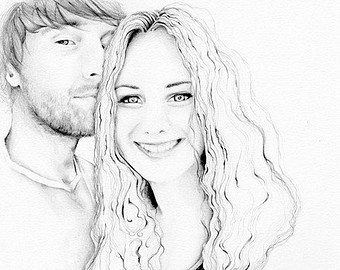 340x270 Wedding Drawing Etsy