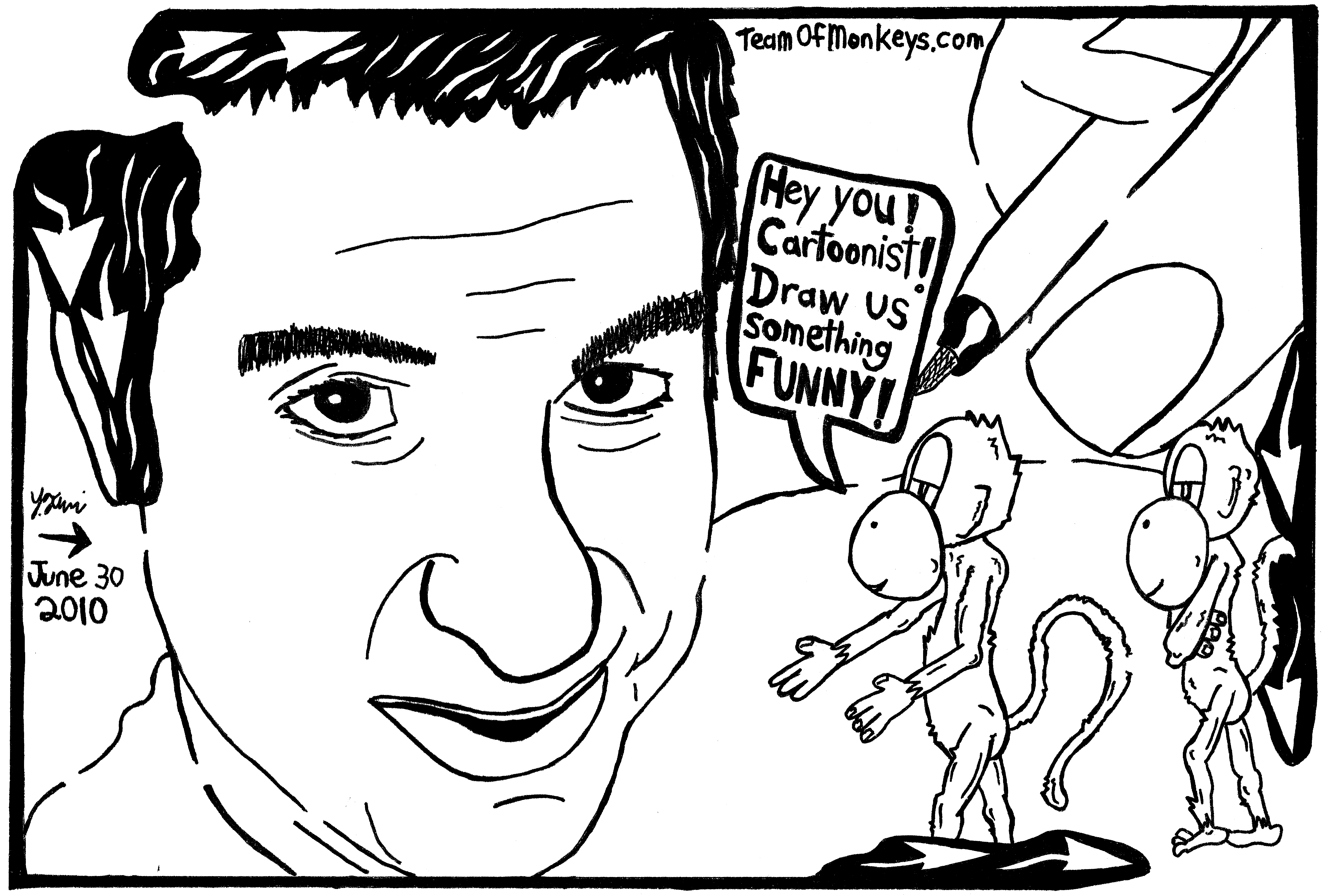 7438x5025 Self Portrait Maze Cartoon Of Maze Cartoonist Yonatan Frimer.