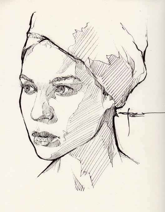 529x680 Ink Portrait 009 By Mekhz