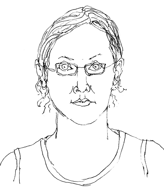 693x800 Line Drawing For Self Portrait Jana Bouc, Artist