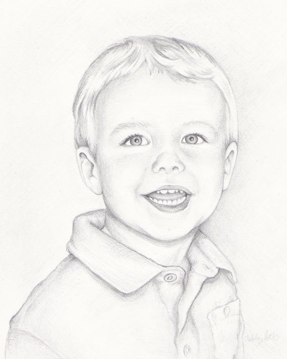 570x713 Custom Portrait Drawing 8x10 Portrait Of One Child By Paintashley