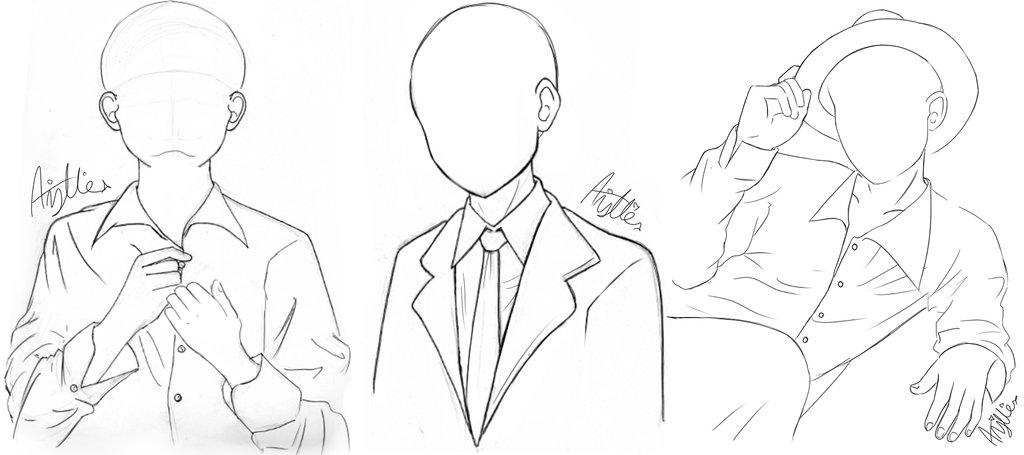 1024x455 Male Pose Sketch By Anjelliex