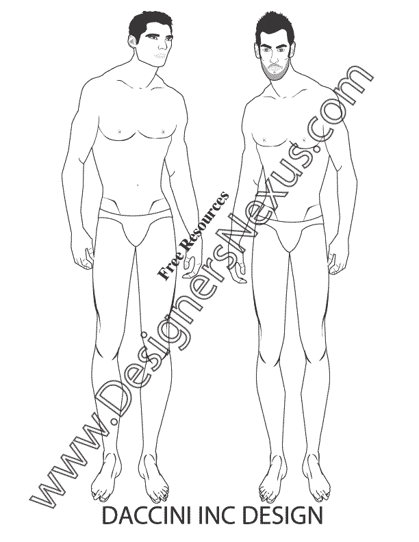 612x792 Male Croquis Free Mens Fashion Figure Templates