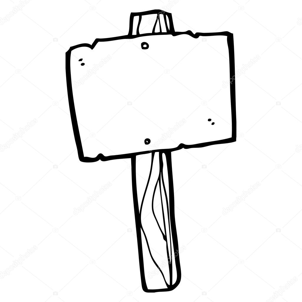 1024x1024 Blank Sign Post Stock Vector Lineartestpilot