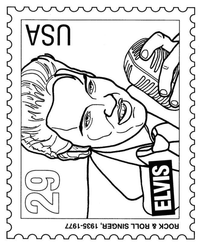 670x820 Elvis Presley Color Pages Coloring Page For Kids