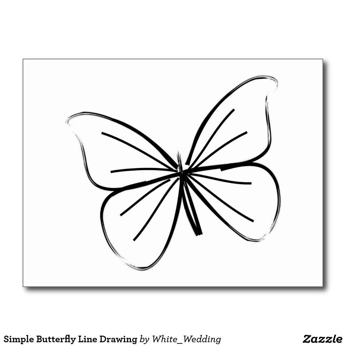 1104x1104 Simple Butterfly Line Drawing Postcard Butterfly, Drawings And Tatoo