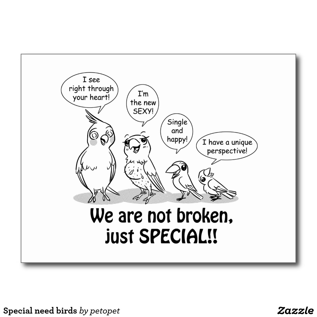 1104x1104 Special Need Birds Postcard Bird And Animal
