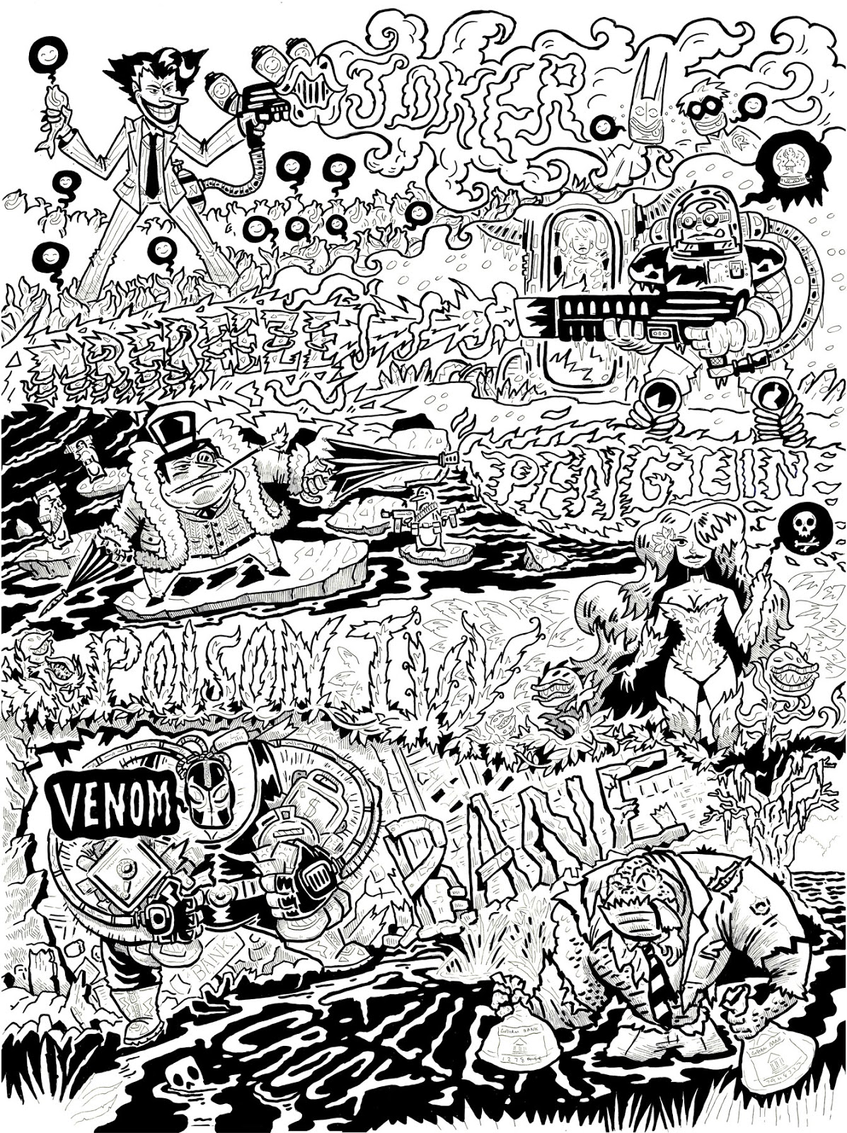 1197x1600 Pretty Weird Art Batman Poster Inks