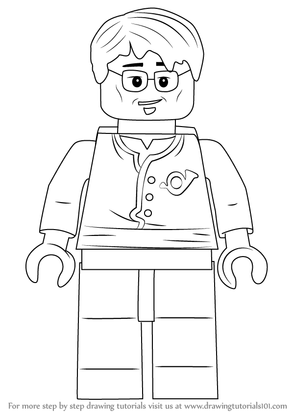 598x844 Learn How To Draw Postman From Ninjago (Ninjago) Step By Step
