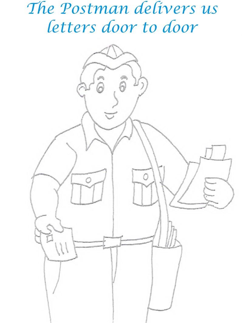 800x1066 Postman Printable Coloring Page For Kids