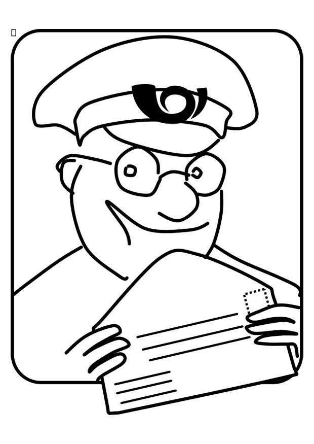 620x875 Coloring Page Postman