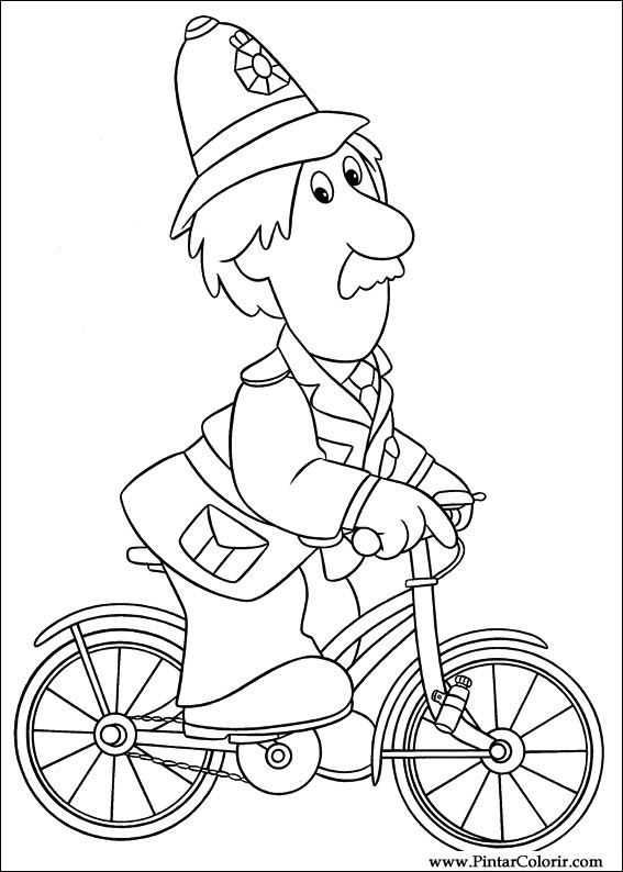 567x794 Drawings To Paint Amp Colour Postman Pat