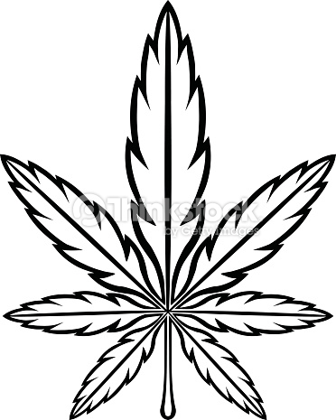 372x465 Drawn Marijuana Leaf Vector