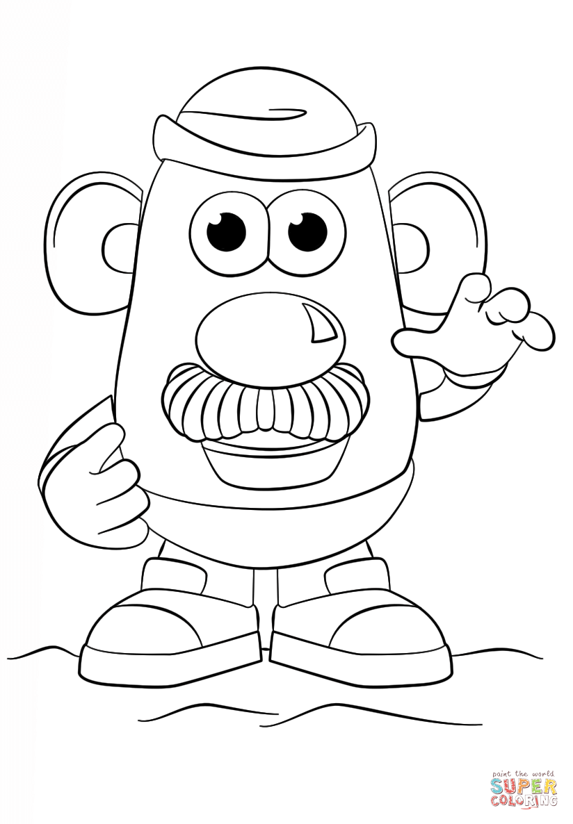 824x1186 Mr Potato Head Peace Toy Story Coloring Pages Preschool In Funny