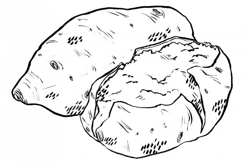 800x530 Potato Clipart Black And White