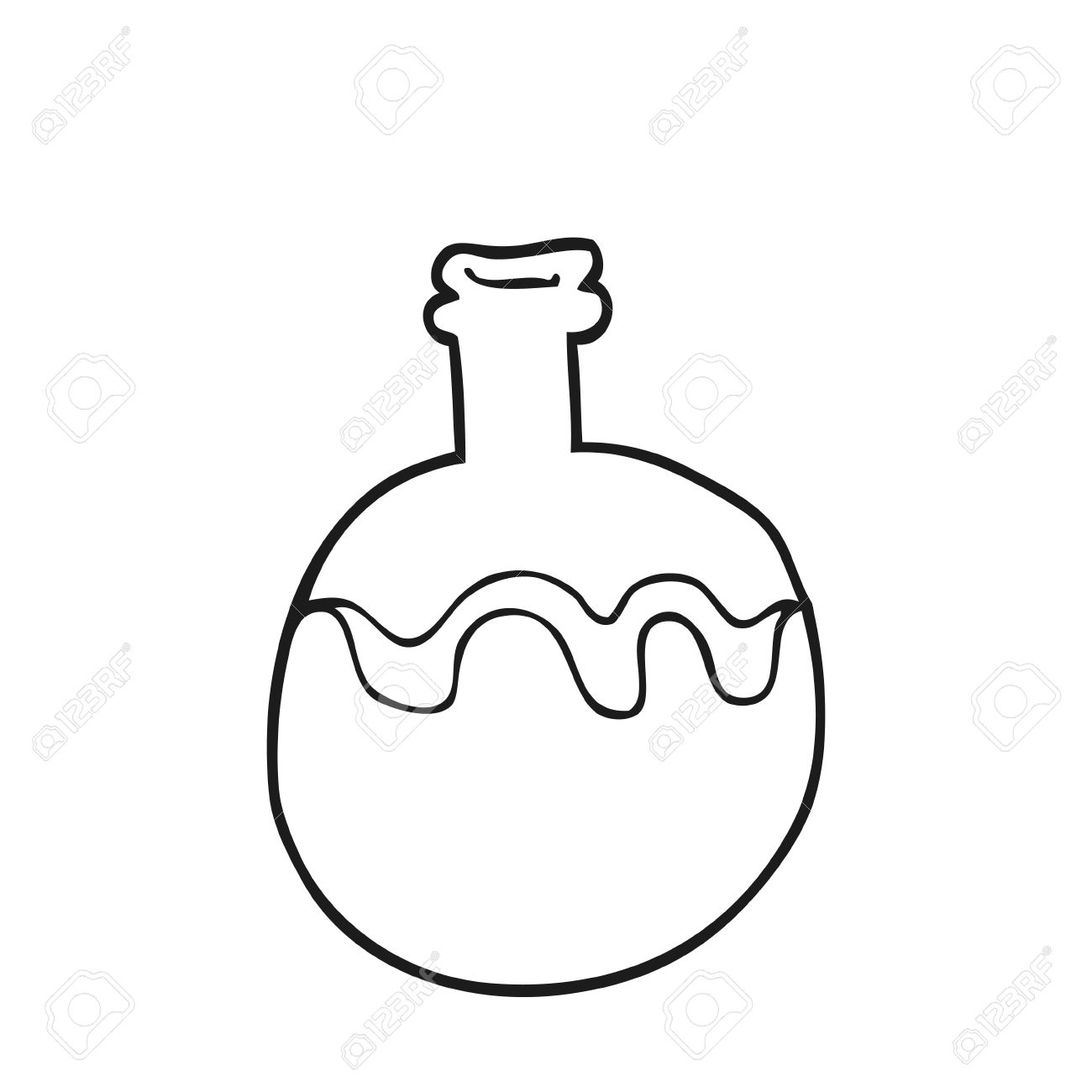 1300x1300 Freehand Drawn Black And White Cartoon Magic Potion Royalty Free