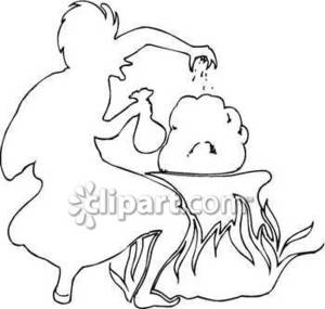 300x285 Outline Drawing Of Witch Or Wizard Sprinkling Potion Into