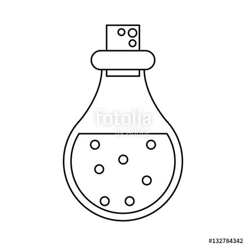500x500 Bottle Elixir Love Potion Line Vector Illustration Eps 10 Stock
