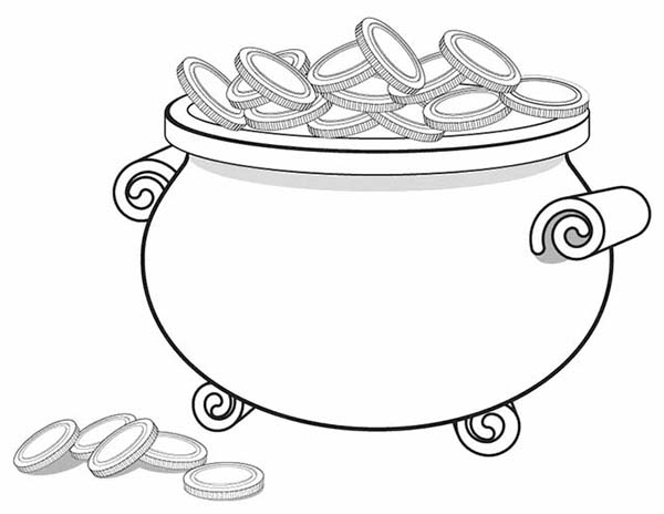600x464 Pictures Of Coins To Print Coins Coloring Page A Giant Pot