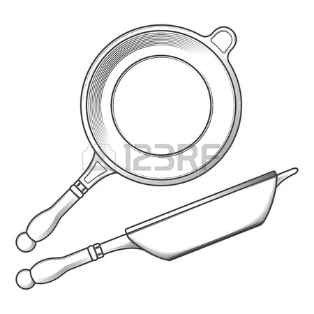 450x450 Cast Iron Frying Pan Royalty Free Cliparts, Vectors, And Stock