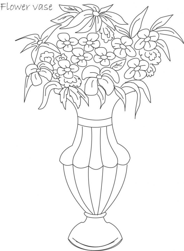 750x1024 Drawn Flowers In A Container Flower Pot Drawing Images Archives