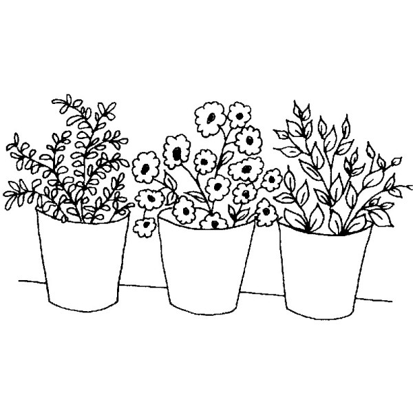 600x600 Purple Daisy Design F 880 3 Flower Pots