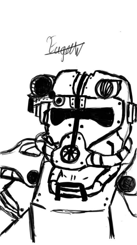 576x1024 Power Armor Bos Drawing Fallout Amino