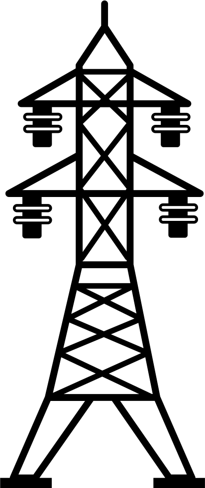 412x981 Power Line With Four Insulators Svg Png Icon Free Download ( 24789
