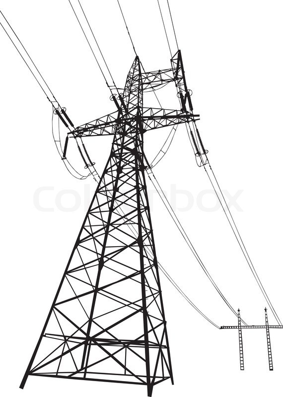570x800 Power Lines And Electric Pylons Stock Vector Colourbox