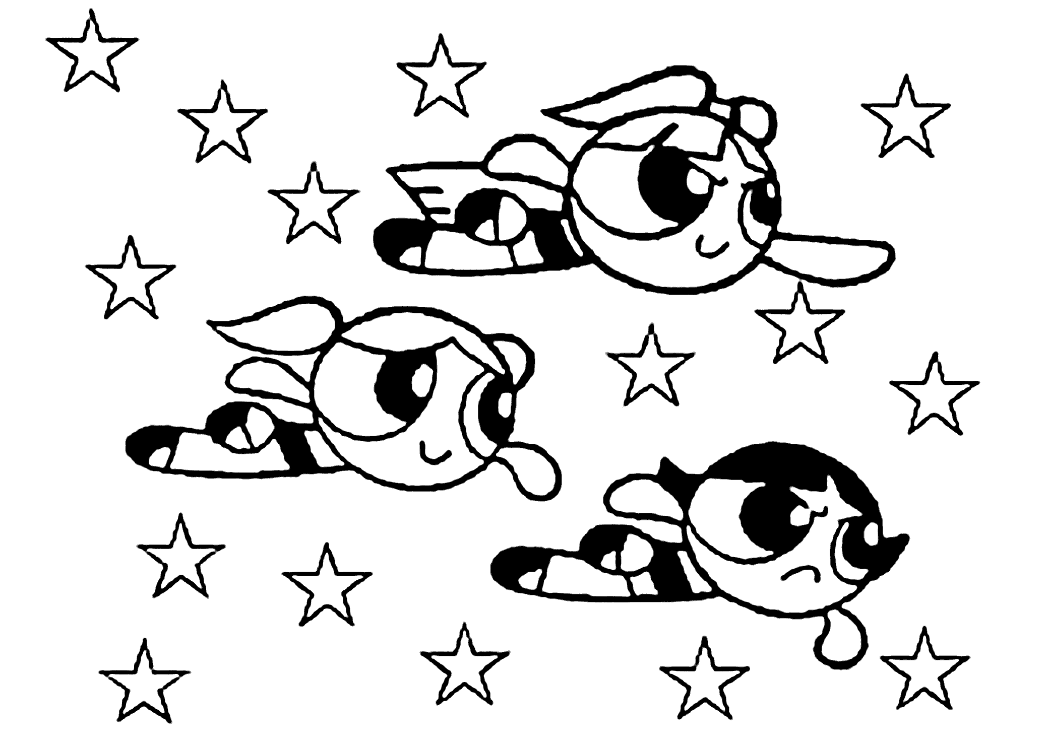 2079x1483 Powerpuff Girls Flying Coloring Pages For Kids, Printable Free