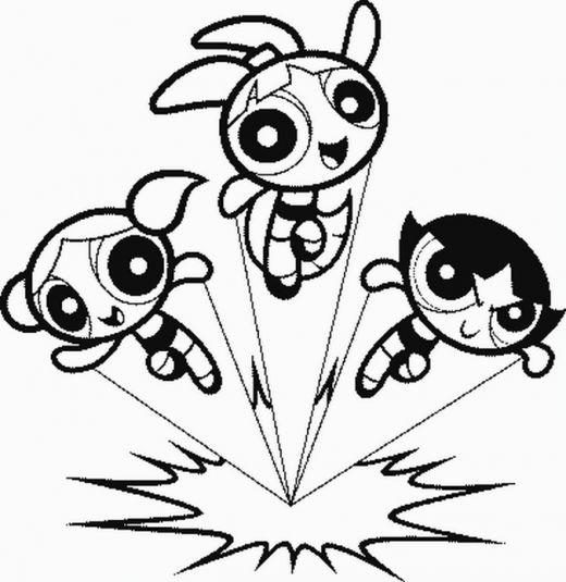 520x535 The Powerpuff Girls' Printable Coloring Pages Hubpages