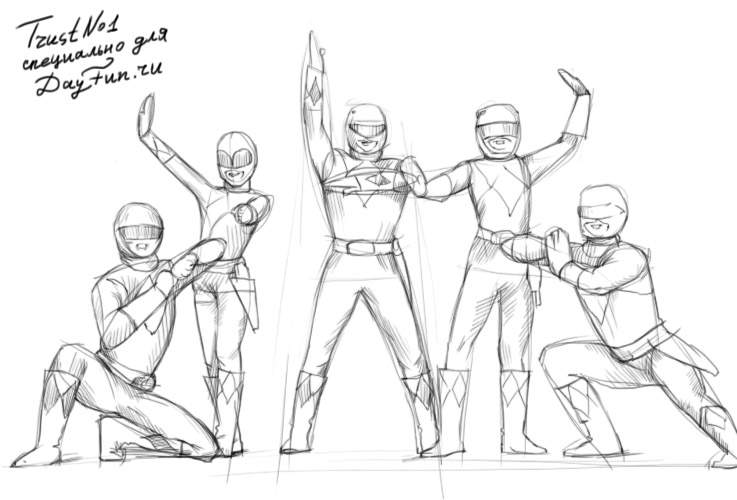 737x500 How To Draw Power Rangers Samurai Step By Step