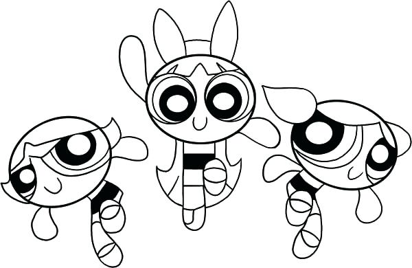 600x390 Powerpuff Girls Coloring Pages Bubbles Drawing With Crayons In