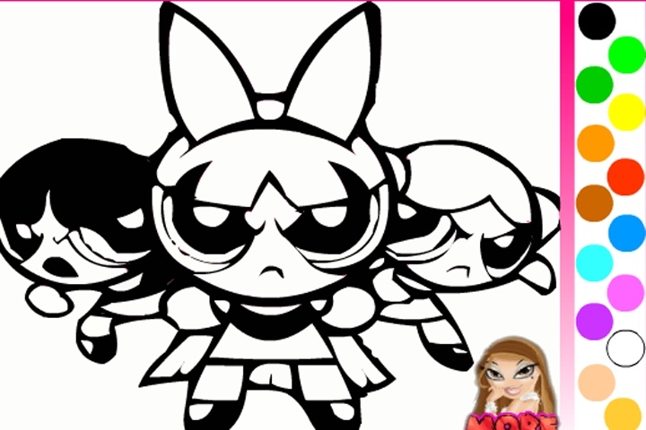 720x480 Powerpuff Girls Coloring Game