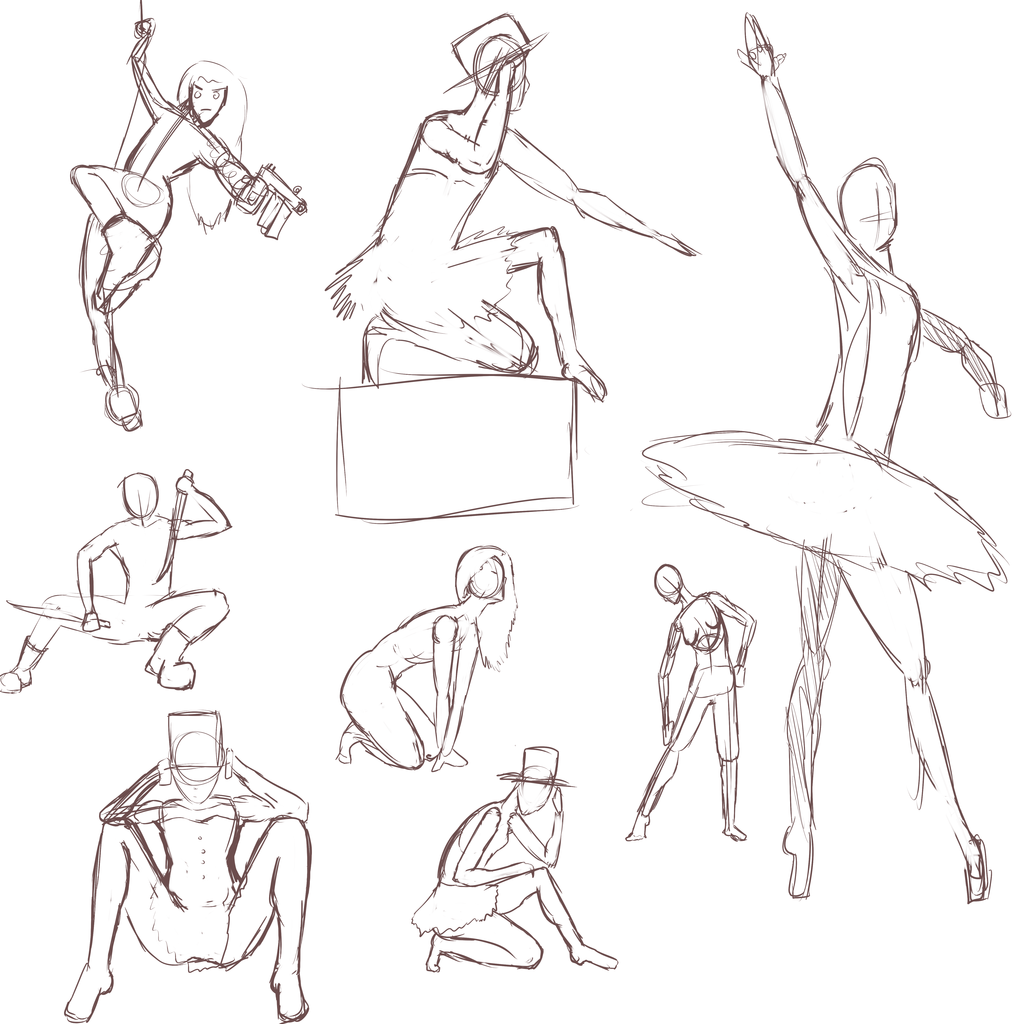 1024x1024 Gesture Drawing Practice 5 Min Ea By Little Yuri Kun
