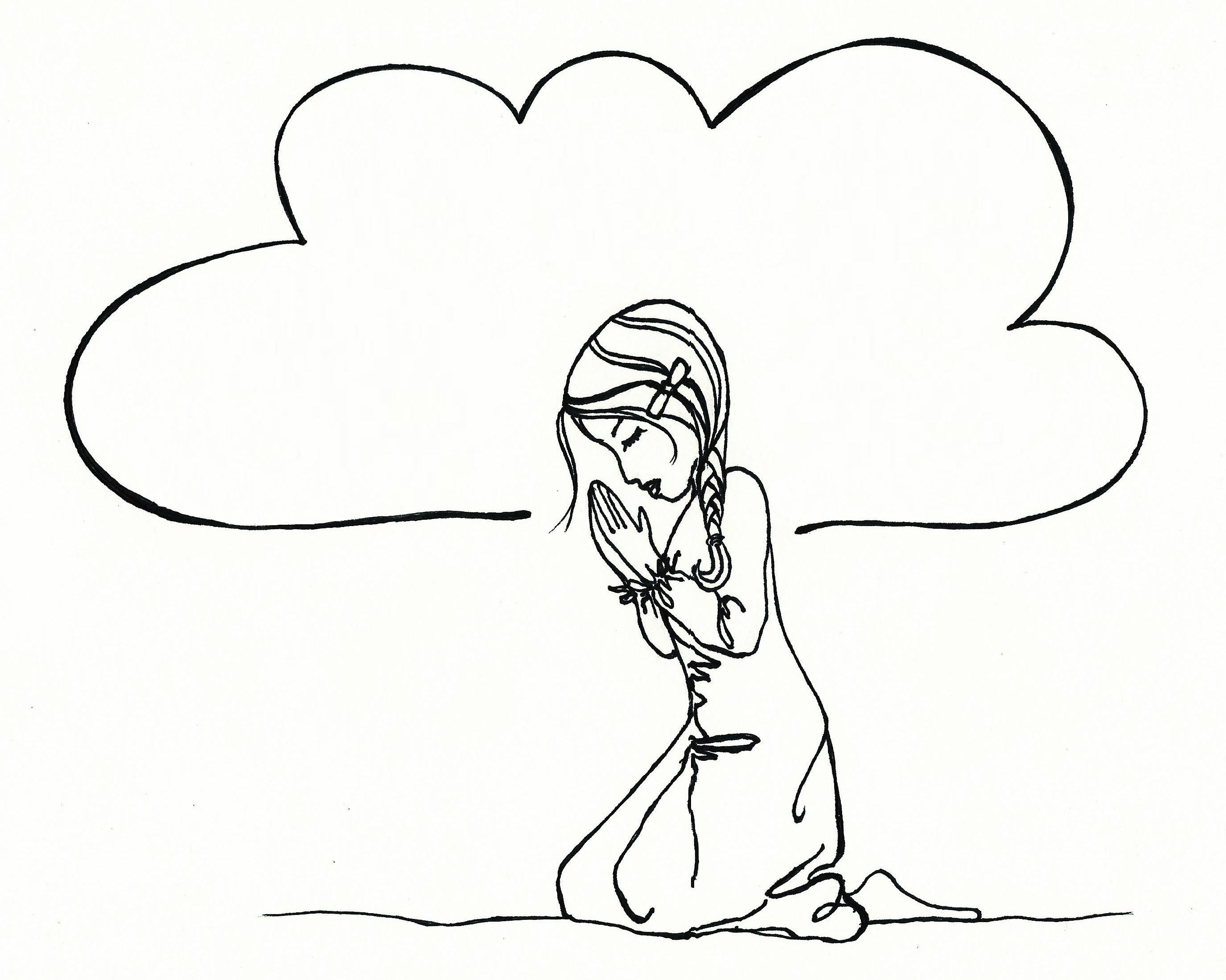 2750x2200 Prayer Coloring Page. Print. Draw In The Prayer Bubbles Things You