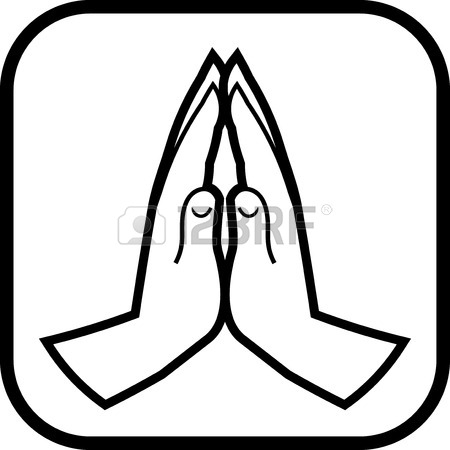 450x450 Praying Hands. Hand Drawn Sketch Vector Illustration Royalty Free