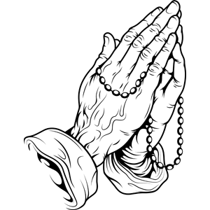 300x300 Praying Hands Rosary Clipart