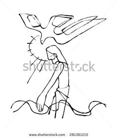 236x277 Hand Drawn Vector Illustration Or Drawing Of A Praying Guardian