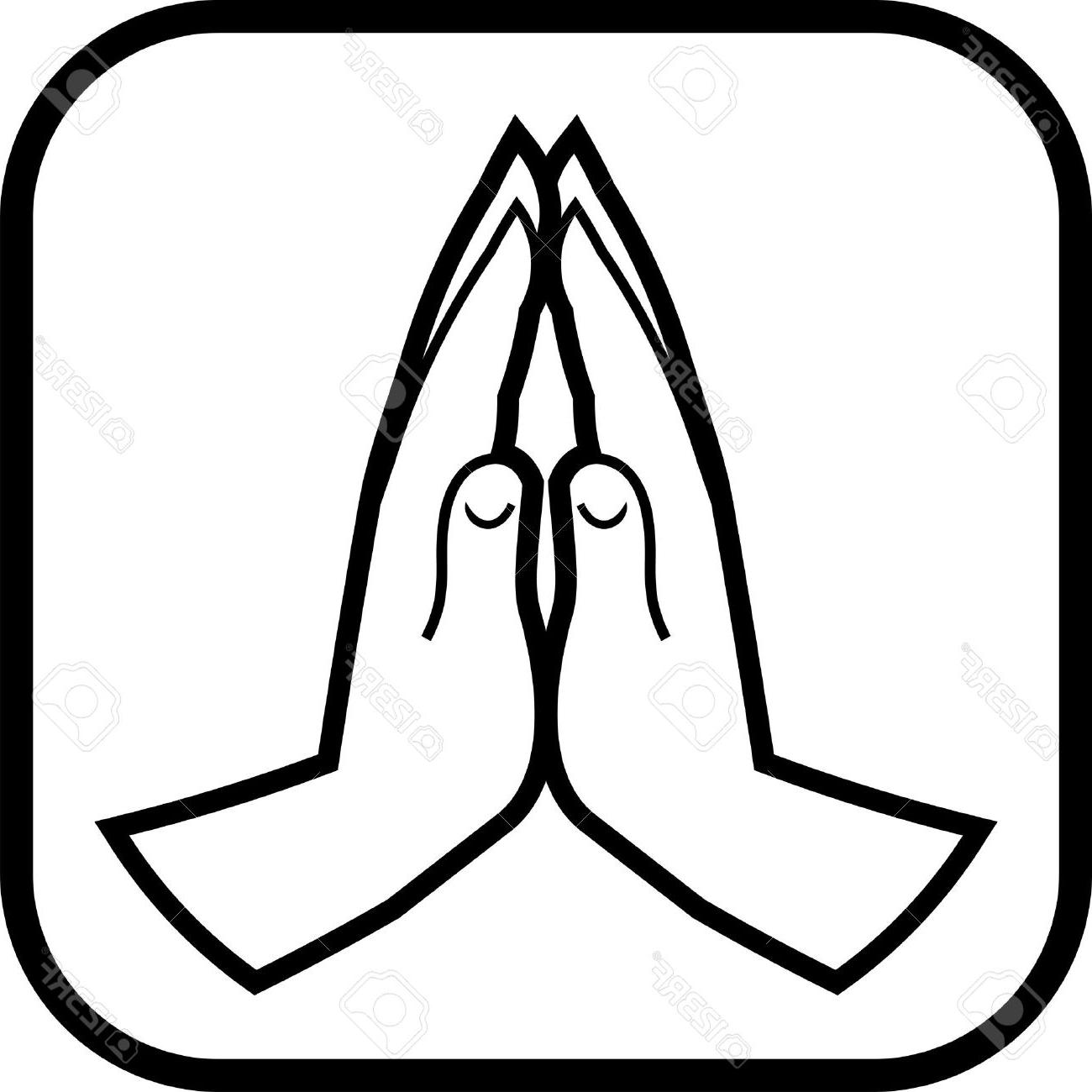 1300x1300 Hd Praying Hands Vector Icon Stock Prayer Drawing