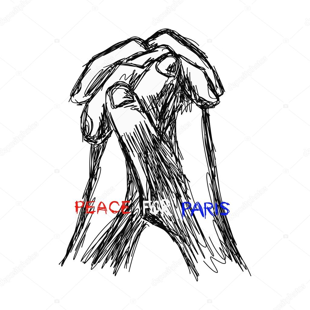 1024x1024 Illustration Vector Doodle Hand Drawn Of Sketch Praying Hands