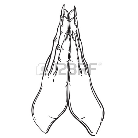 450x450 Line Drawing Of Praying Hands Royalty Free Cliparts, Vectors,