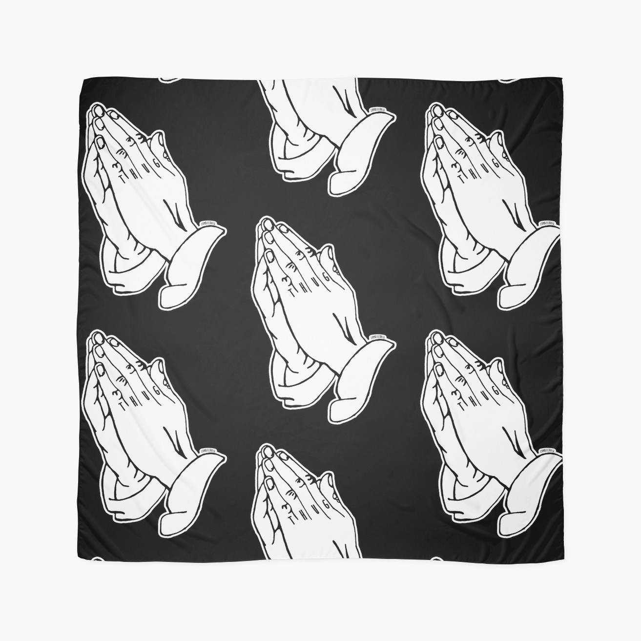 1313x1313 Praying Hands Alternative Thug Finger Tattoo Scarves By